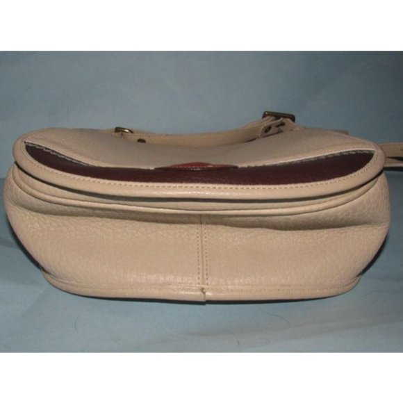 Dooney and Bourke Vintage Brown Ivory Saddle Bag - Picture 7 of 12